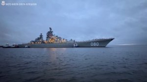 Второй выход на испытания тяжелого атомного ракетного крейсера "Адмирал Нахимов" проекта 11442.