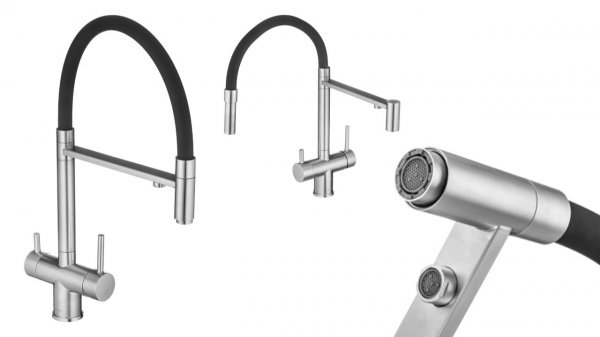 Распаковка смесителя для кухни с каналом для фильтра и гибким изливом Swedbe Selene Plus 8443