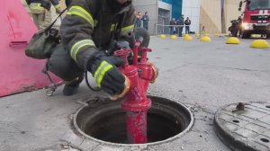 Пожарно-тактические учения в ТЦ Меганом