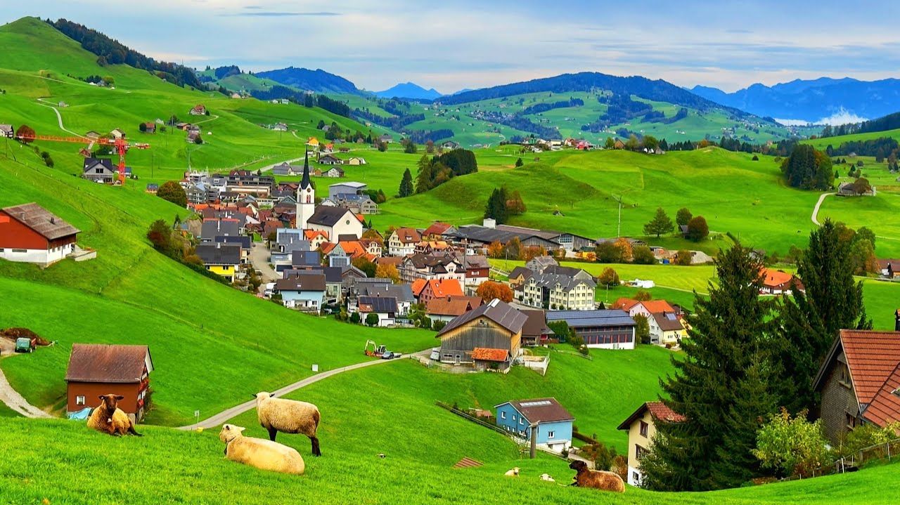 Загородная местность Швейцарии- прогулка по красивым швейцарским деревням | #шариклайф смотреть онлайн
