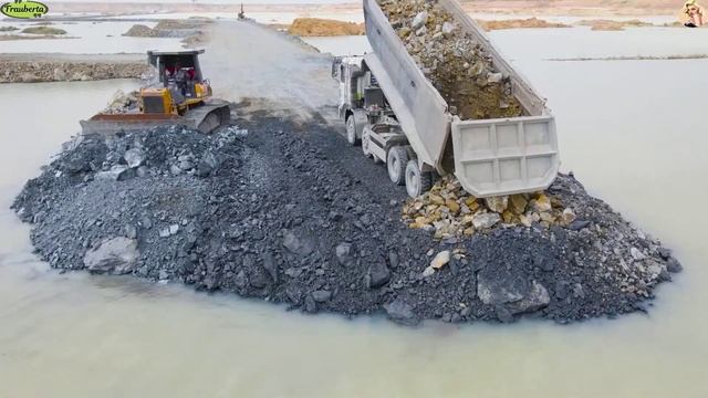 Строительство, засыпка дорога на озере , обзор смотреть онлайн