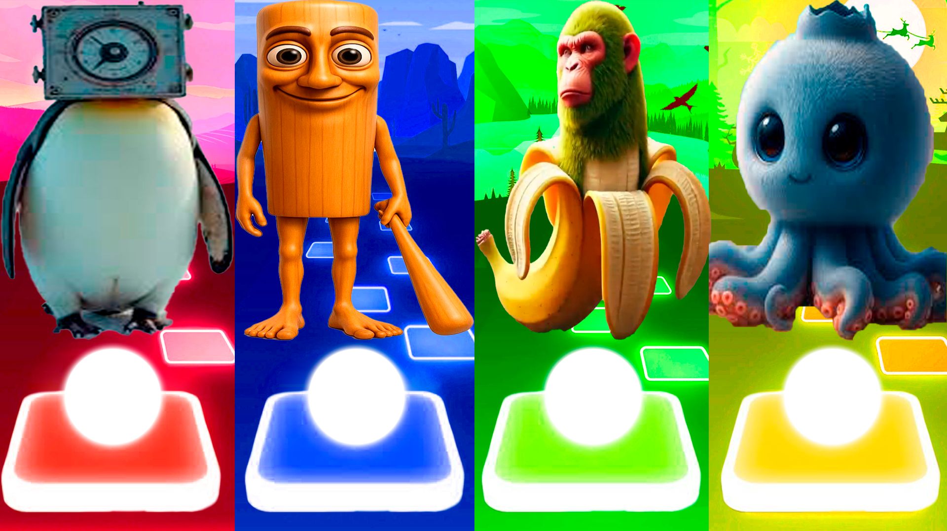 ПИНГВИНАТОР ТЕРМОРЕГУЛЯТОР 🆚 ТУН ТУН ТУН САХУР 🆚 ШИМПАНЗИНИ БАНАНИНИ 🆚 БЛУБЕРРИ | Tiles Hop №293 смотреть онлайн