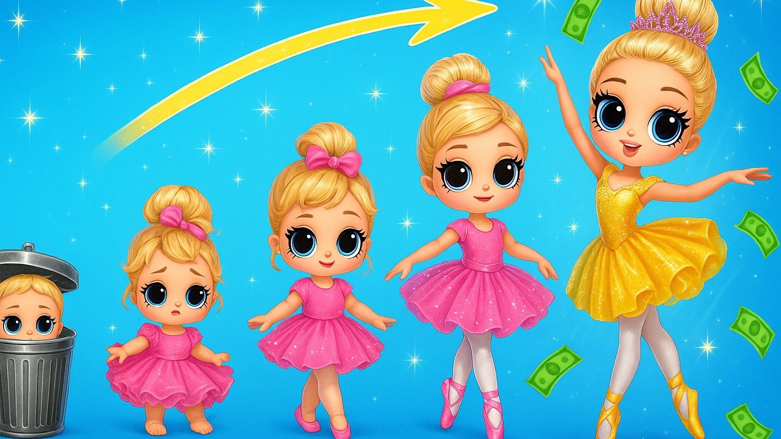 Балерина ЛОЛ растет из бедной в богатую! Идеи и поделки для кукол ЛОЛ ОМГ! смотреть онлайн