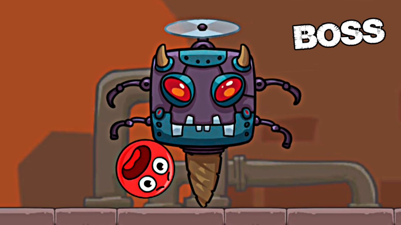 сложный БОСС ЛЕТУН с ДРЕЛЬЮ новый Ред Бол красный шарик мульт игра на андроид прохождение смотреть онлайн