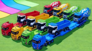 Катаемся на крутых разноцветных машинках и грузовиках из мультиков для детей №20