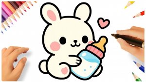 КАК НАРИСОВАТЬ ПРОСТОГО КАВАИЙНОГО МАЛЕНЬКОГО ЗАЙЧИКА 🍼