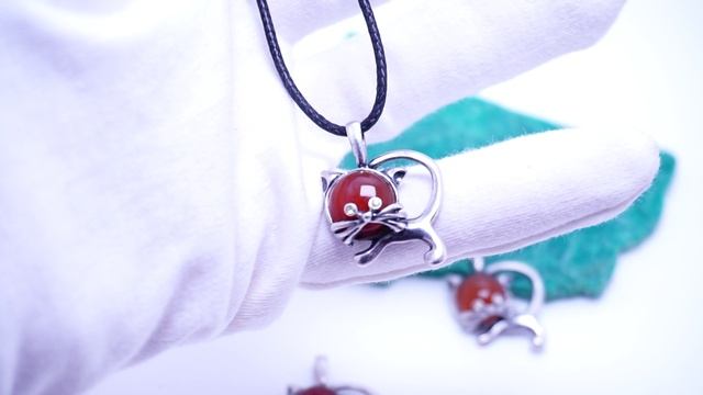 Подвеска Котёнок посеребрение сердолик натуральный камень кулон котик кошка 625