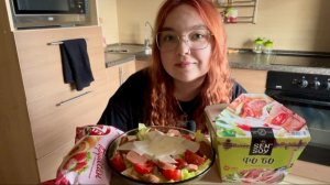 МУКБАНГ | Из дома | Фо бо, «Цезарь», круассан 🥐