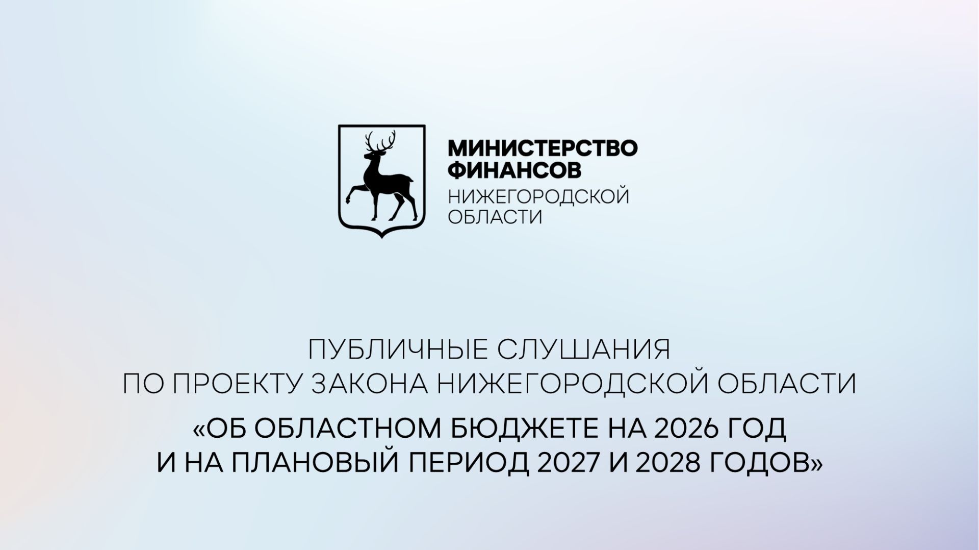 Публичные слушания по проекту закона Нижегородской области об областном бюджете на 2026-2028 годы