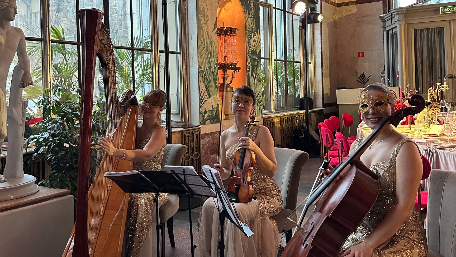 Хиты из Мюзиклов.Арфа, скрипка, виолончель -заказать музыкантов в Москве