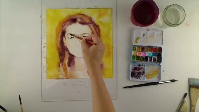 Как рисовать портрет акварелью. смотреть онлайн