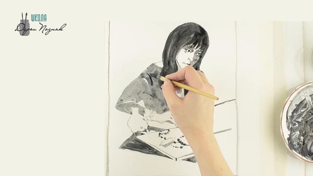 Как рисовать девушку. Портрет девушки. смотреть онлайн