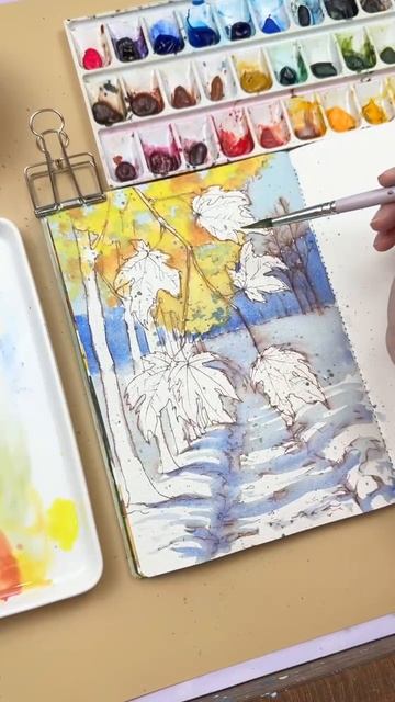 💫 Новый урок в творческом клубе Dari Art! Рисуем акварельный скетч с первым снегом ❄️ #клуб_dariart смотреть онлайн