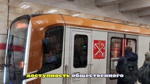 Коричневый состав «Балтиец» засняли на первой линии петербургского метро