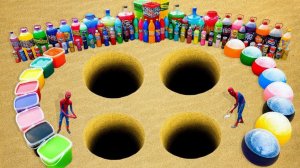 Мультики для детей. Эксперимент - мощное извержение зубной пасты из четырех ям. Мультики малышам