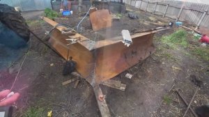 делаем из трубы снеговой клин под трактор т 150 к