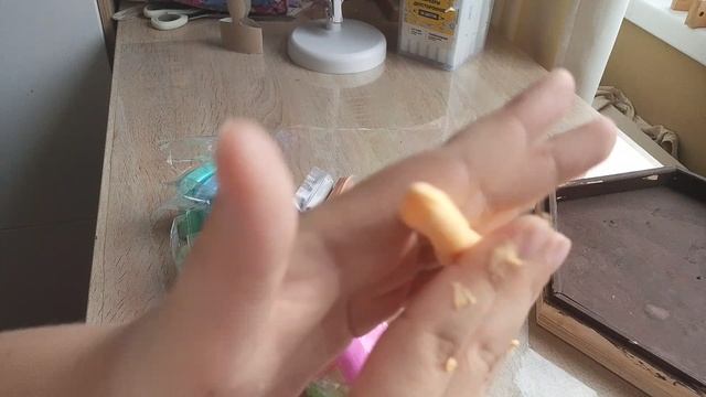 лепим пончик  ис пластилина