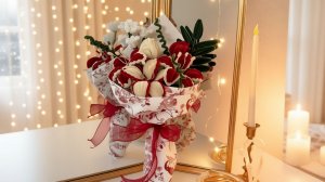 НОВОГОДНИЙ БУКЕТ ИЗ СИНЕЛЬНОЙ ПРОВОЛОКИ