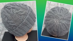 Шапочка спицами на основе резинки два на два🧶Круговое вязание🧶Подробно для начинающих🧶