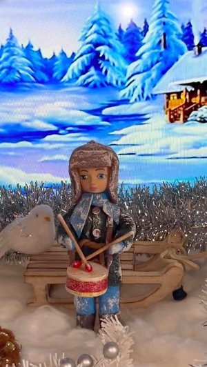 Алеша с барабаном. Ватная кукла на елку.