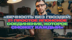 «Вечность без гвоздей: 21 простое японское соединение, которое сможет каждый»