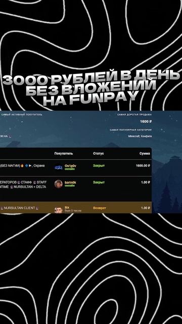 3000 Рублей в день без вложений на Funpay смотреть онлайн