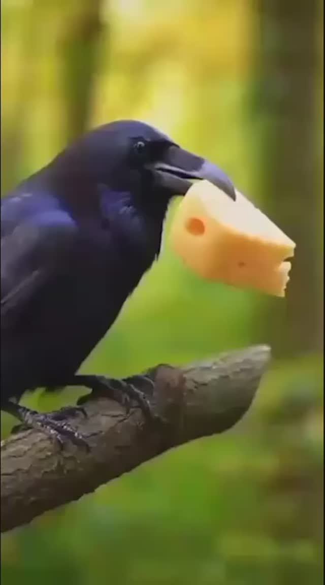 Ну не хрена себе басня....!!! #Воронаилисица #лиса #ворона #сыр #басня #крылов #ИИ #лисица #ворон смотреть онлайн