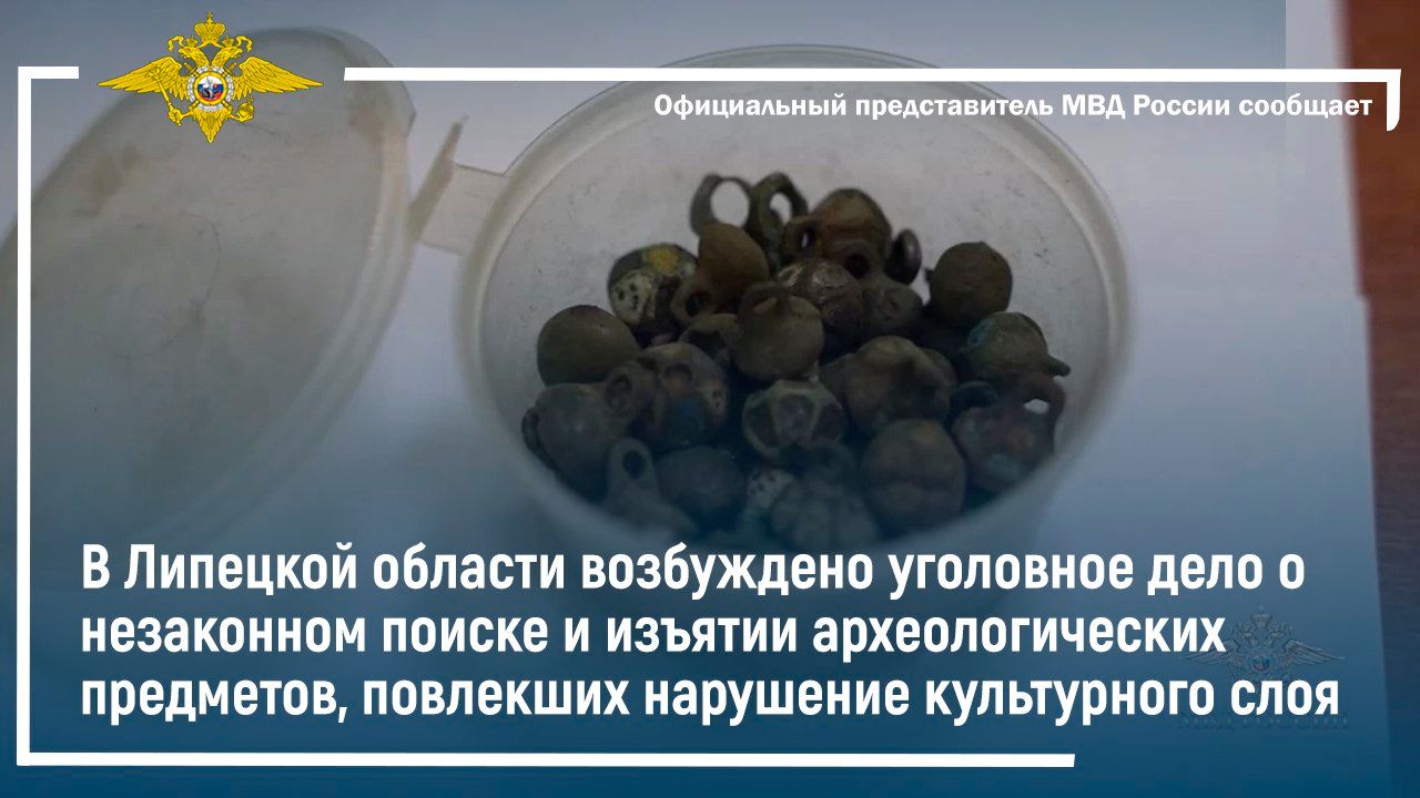 В Липецкой области возбуждено уголовное дело о незаконном поиске и изъятии археологических предметов смотреть онлайн