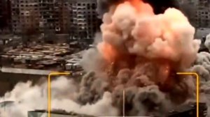 Уничтожение ПВД противника в Мирнограде ударом авиабомбы.