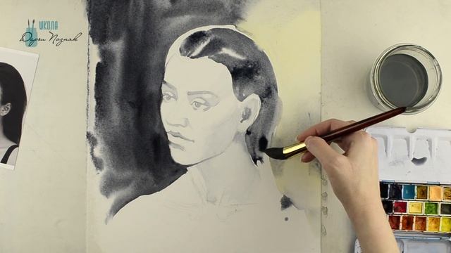 Как нарисовать портрет. Как рисовать портрет акварелью. смотреть онлайн