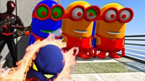 Забавный Человек-паук против Синего Миньона Эпический провал в ГТА 5