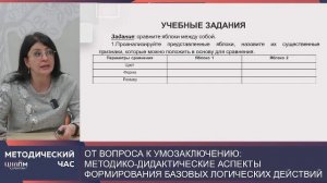 От вопроса к умозаключению: ?методико-дидактические аспекты формирования базовых логических действий