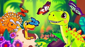 Бабочки 🦋 Супер интересный мультик -песенка🎶🎼 про добрых Бабочек и маленького ДИНО