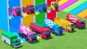 Катаемся на крутых разноцветных машинках и грузовиках из мультиков для детей №33