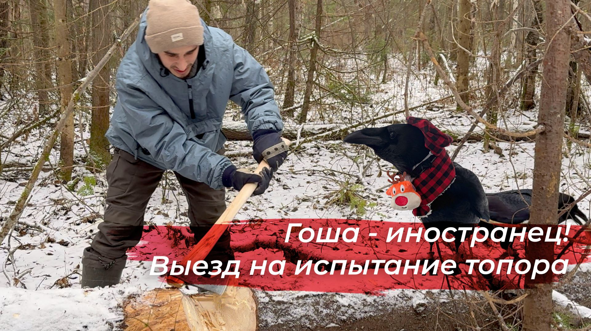 Гуляем с Гошей в лесу и тестирую новый топор смотреть онлайн