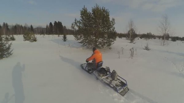 Легкий маневренный, а главное проходимый мотобуксировщик толкач Альбатрос-XL8!