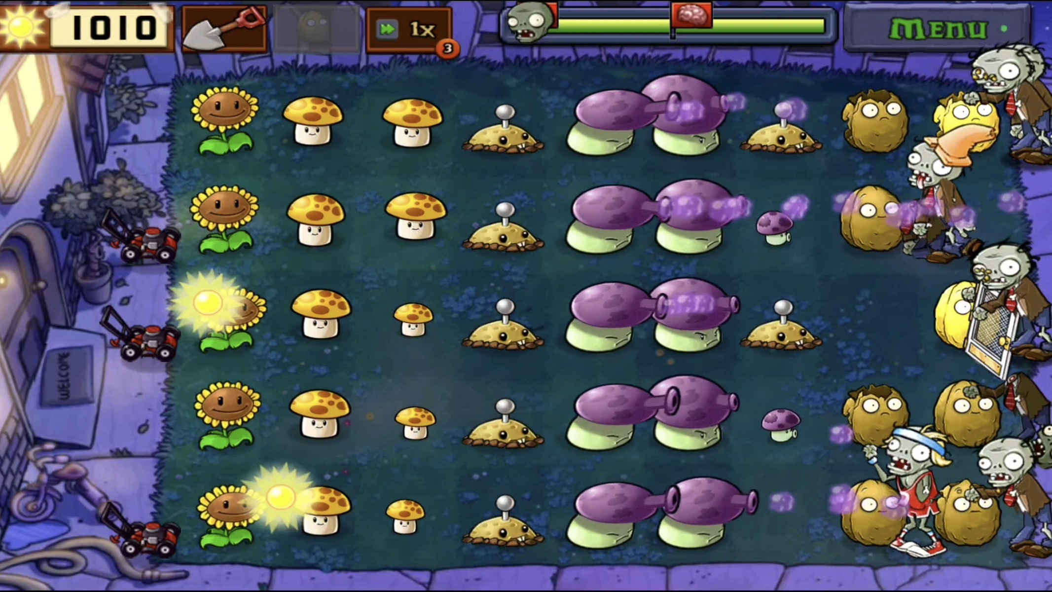 Зомби против растений. Ночь. 4 уровень смотреть онлайн