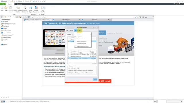 003 PTC Windchill - Регистрация сервера и создание рабочей области для управления данными САПР.
