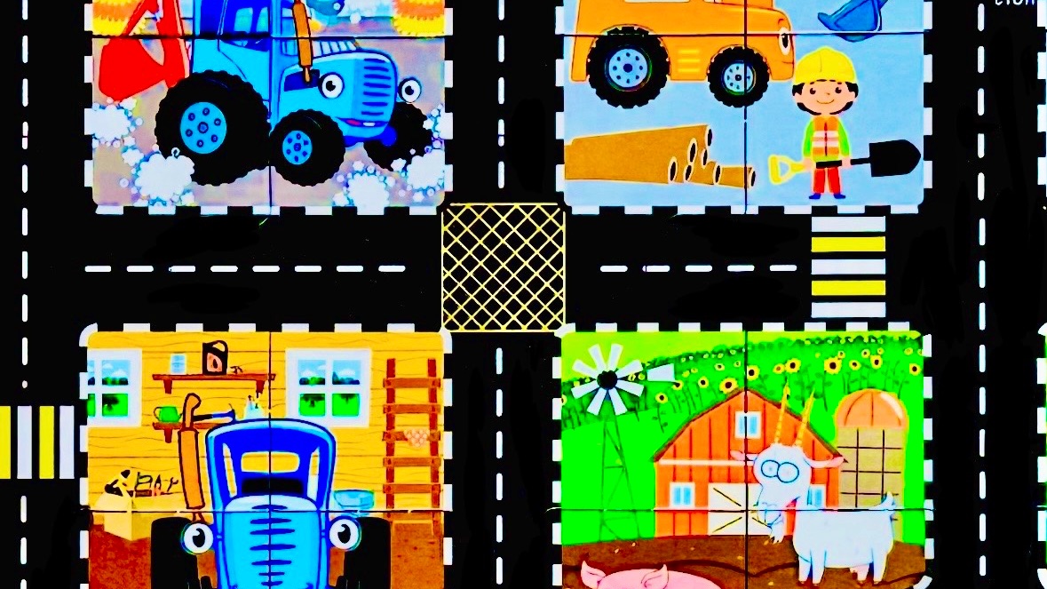 Синий трактор 🚜 пазл 🧩 Видео для детей | Мультики с игрушками смотреть онлайн