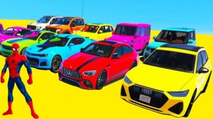 ЧЕЛОВЕК-ПАУК МАШИНЫ Гонка-Вызов МЕГА Рампа! СУПЕРГЕРОИ на Супер Гонки ДЖИП Трюковой Прыжок!