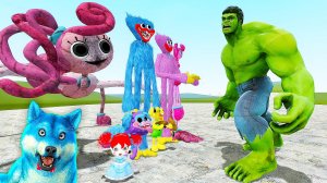 Халк против всех хагги вагги 2 в гаррис мод, hulk vs huggy wuggy poppy playtime garry's mod