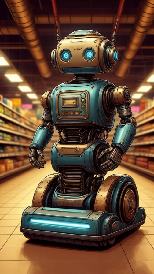 Робот уборщик в супермаркете смотреть онлайн