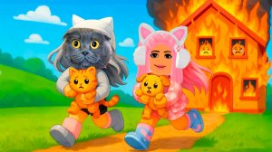 МЫ СПАСАЕМ ЖИВОТНЫХ В РОБЛОКС ИЗ ГОРЯЩЕГО ДОМА!