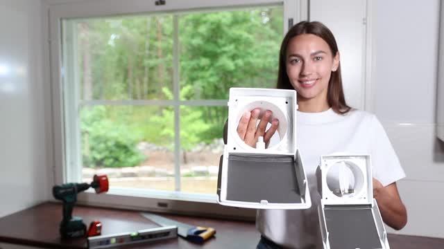 Установка приточного клапана Wive в сплошную оконную фрамугу. смотреть онлайн