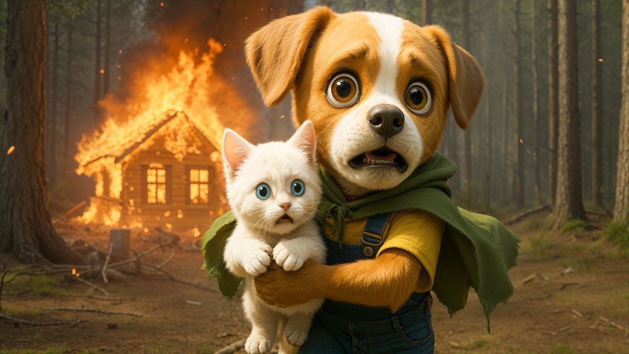 Мультики для детей, собачка спасает котика, мультфильм/мультик смотреть онлайн