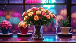 Уютный дождливый вечер в городе. Успокаивающие звуки дождя и города.