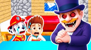 ЩЕНЯЧИЙ ПАТРУЛЬ СПРЯТАЛСЯ под КРОВАТЬЮ от МЭРА ХАМДИНГЕРА EXE в МАЙНКРАФТ PAW PATROL МУЛЬТИК