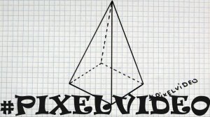 Как нарисовать четырехугольную пирамиду  #pixelvideo3d