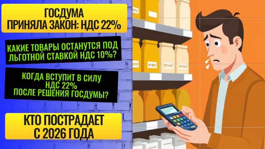 Госдума приняла закон: НДС 22% — кто пострадает с 2026 года?