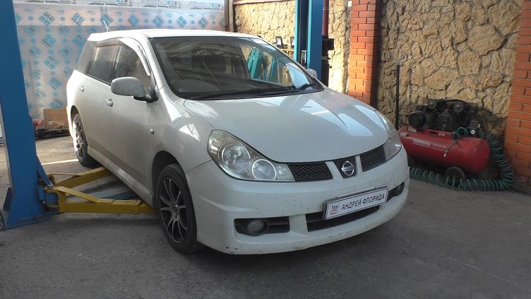 Замена задних тормозных колодок на Nissan Wingroad Y12 Ниссан Вингроад 2010